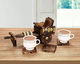 Wooden Tea Coaster Set, Antique Tea Coasters, Valentine Gift, Home Decorative, Party Favours, Wedding Gift, Return Gift, Birthday Gift